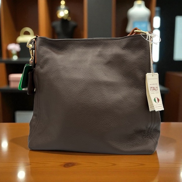 Valentina Handbags - Valentina Women’s Brown Leather Shoulder Bag Size Medium